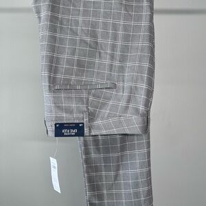 Hollister Men Skinny Fit Chino Grey Plaid Pants 36x32 Epic Flex